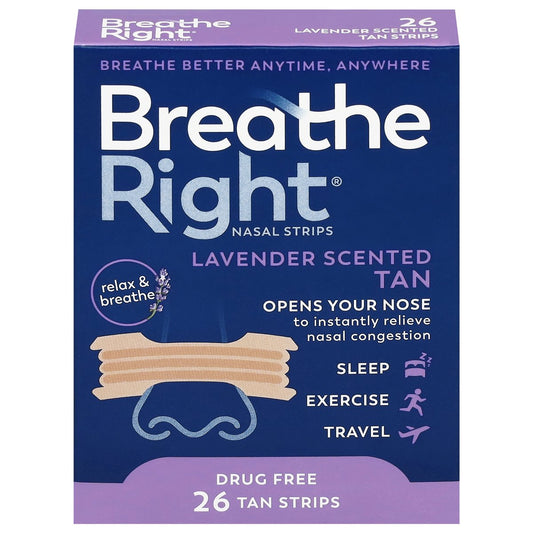 Breathe Right® Nasal Strips – Tan – Lavender Scented
