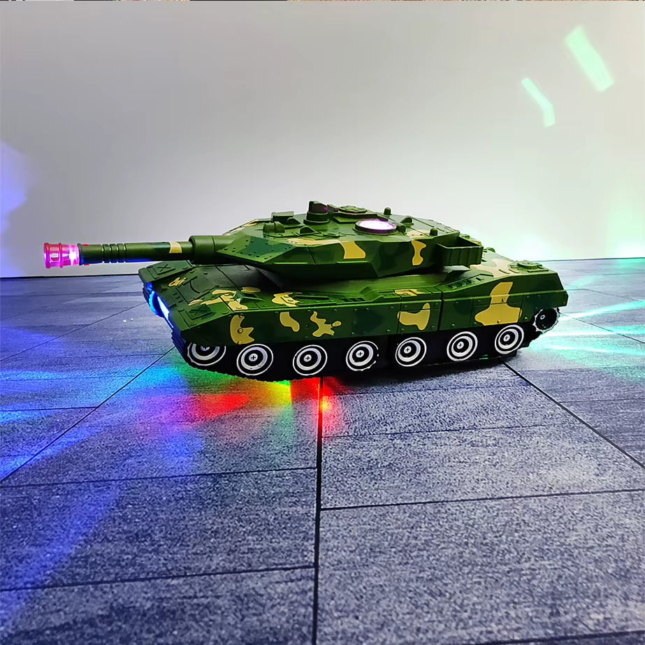 Electric Transforming Robot Car Toys with Light and Music 2 in 1 Automatic Tank Transform Robot Toy for Kids Gift