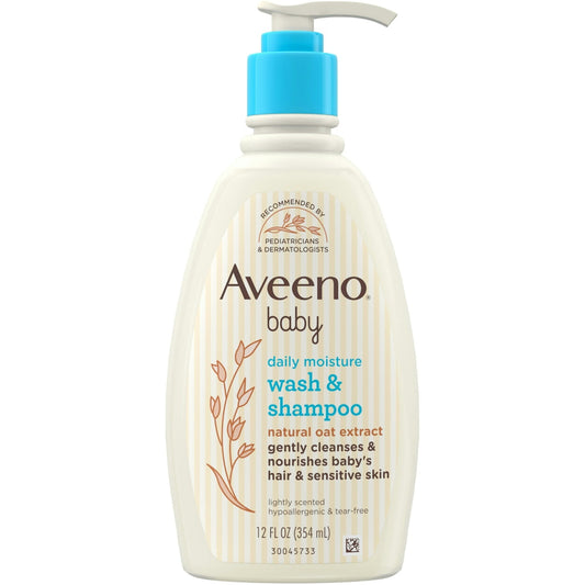 Aveeno Baby Wash And  Shampoo, Lightly Scented  12 Oz