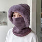 Women'S Winter Knitted Balaclava, Warm Full Face Coverage Beanie with Ear Flaps and Neck Gaiter, Stylish Ski Mask for Cold Weather Outdoor Activities