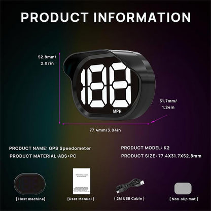 GPS Speedometer for Car Mph,Digital Speedometer for Car,Three Display Modes,Speeding Alert, Automatic Brightness Adjustment,Large Font Display,Usb Connect Plug and Play Tire Pressure Sensor Gauge Pods Digital Speedometer