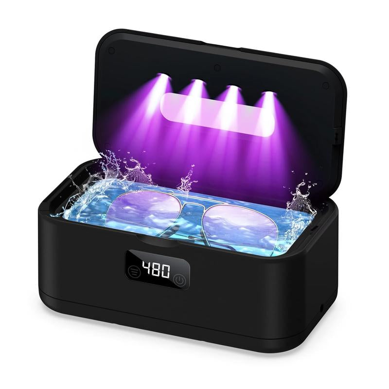 Ultrasonic Jewelry Cleaner 50Khz 24Oz 304 Stainless Steel Tank Digital Timer 5 Modes for Jewelry Eyeglasses Rings Watch Strap Dentures Gift Efficient Deep Cleaning