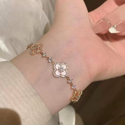 Lucky Four-Leaf Clover Hollow Adjustable Bracelet, New Luxury Bracelet, Charm Jewelry Gift, Exquisite Bracelet Holiday Gift