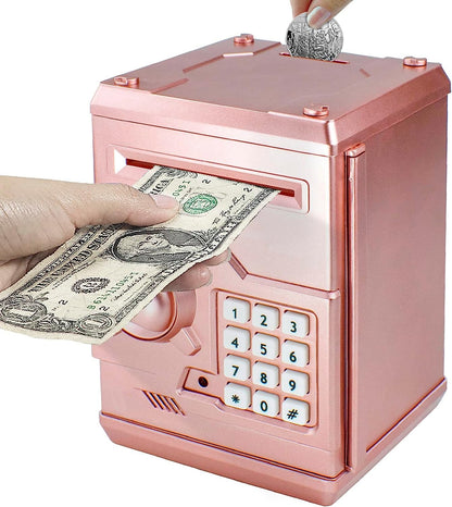 HUSAN Piggy Bank for Kids, Electronic Password Code Money Bank ATM Bank Box Coin Bank for Children Boys and Girls (Black)