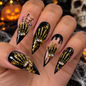Queen - Nail Charms 10pc - #411 Gold Skeleton Hands