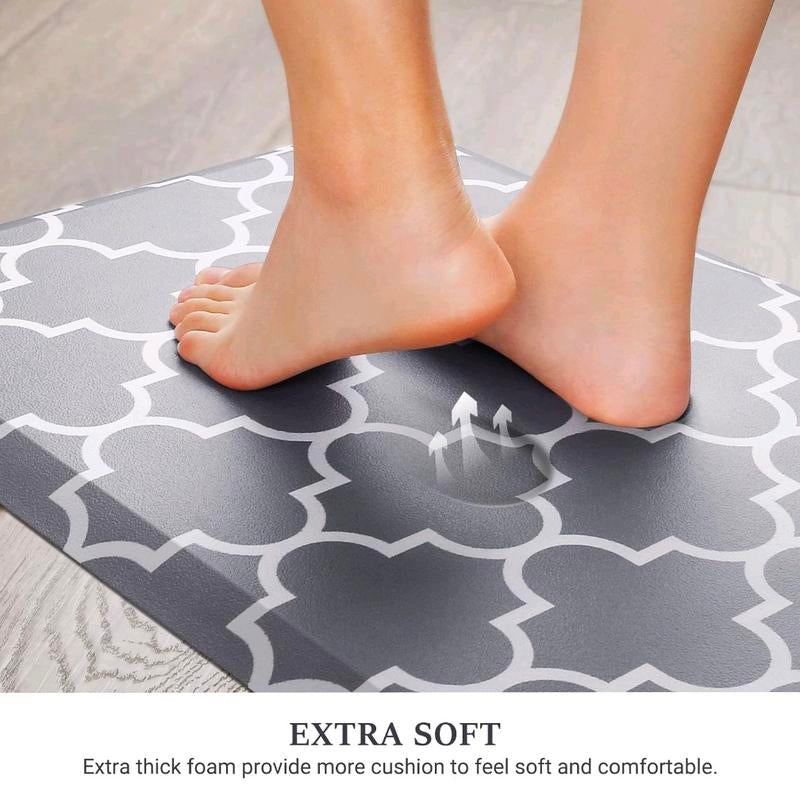 Kitchen Mat Cushioned Anti-Fatigue Kitchen Rug,17.3"X 28",Non Slip Waterproof Kitchen Mats and Rugs Heavy Duty PVC Ergonomic Comfort Mat for Kitchen, Floor Home, Office, Sink, Laundry