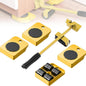 Heavy Duty Furniture Lifter with 4 Sliders for Easy Heavy Furniture Moving, Adjustable Height [Load Capacity: 600Lbs per Wheel] Red and Yellow