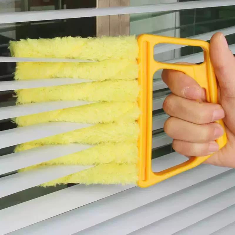 3Pcs Window Blind Cleaning Brush, Window Blind Cleaner, Air Conditioning Outlet Dust Removal Brush, Hand-Held Curtain Brush, Heavy Duty, Home Care Supplies, Yellow Household Items-Mm