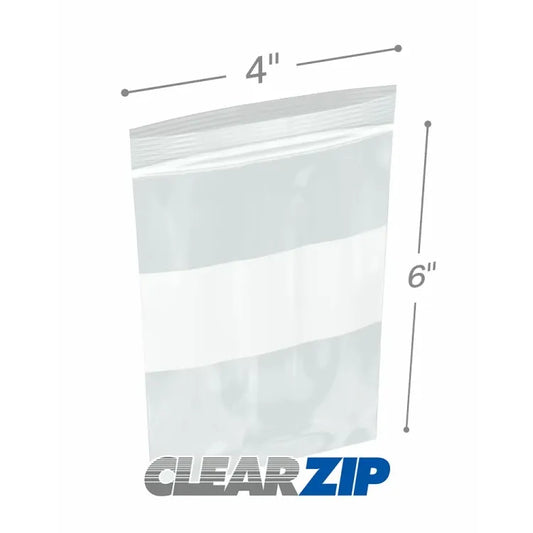CLEAR ZIP-LOCK BAGS - 2 MIL, 4" X 6" (500 COUNT/DISPENSER)