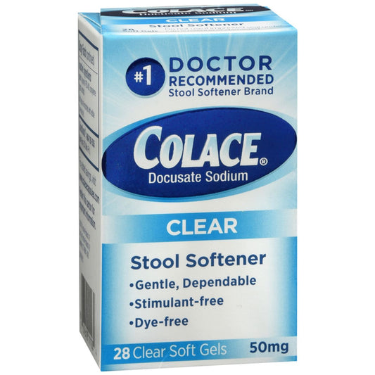 Colace® Clear Stool Softener – 50 mg (28 Softgels)