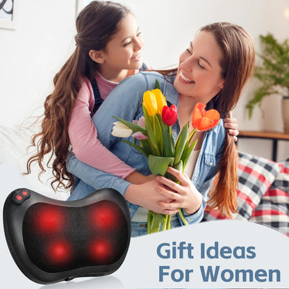 Ultimate Shiatsu Neck and Back Massager Pillow with Heat - Deep Tissue Relaxation for Muscles, Perfect Gift for Men and Women