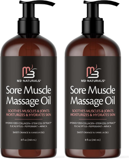 Firming Body Massage Oil with Collagen & Stem Cell – Helps Smooth the Appearance of Cellulite & Improve Skin Texture – Refreshing Aromatherapy Body Oil for Legs & Full Body – 16 Fl Oz