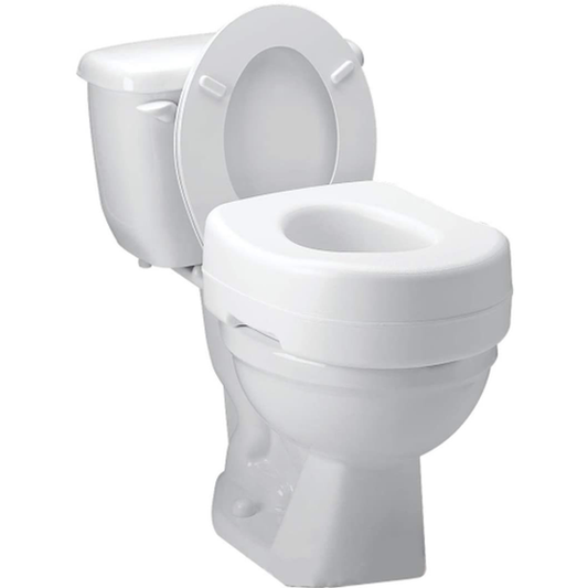 Carex Raised Toilet Seat, 5-Inch Height, Contoured Surface, Brown