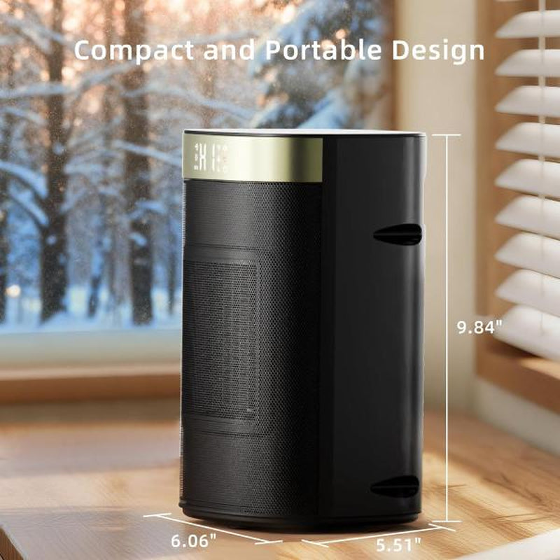 R.W.FLAME 1500W Space Heater, Fast Heating & Energy Saving Portable Electric Heater with Remote, 5 Modes Adjustable Thermostat 24H Timer, Safe Quiet for Bedroom Office Home Use