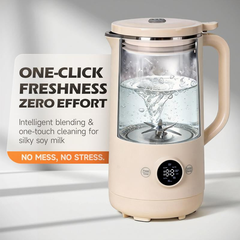 8-In-1 Multifunctional Automatic Nut Milk Machine&Coffee Maker, 27Oz Auto Self-Cleaning, Baby Food, Delay Start, Keep Warm, Boil Water – Stainless Steel, White,Soy Milk Maker for Homemade Almond, Oat, Coconut, Juice, Milkshake, Grains, Creamy Soup,Gifts
