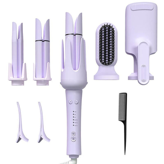 Curling Iron Wand -5 in 1 Curling Wand Set with 3 Barrel Hair Crimper for Women, Fast Heating Crimper Wand Curler in All Hair Type, Women Gifts