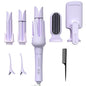 Curling Iron Wand -5 in 1 Curling Wand Set with 3 Barrel Hair Crimper for Women, Fast Heating Crimper Wand Curler in All Hair Type, Women Gifts