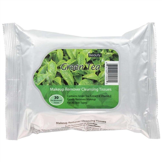 Beauty Treats Make Up Cleansing Tissues 30 Count Green Tea