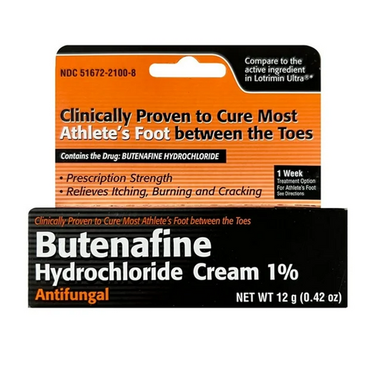 Butenafine HCl 1% Antifungal Cream, 12g Tube - Prescription Strength Relief