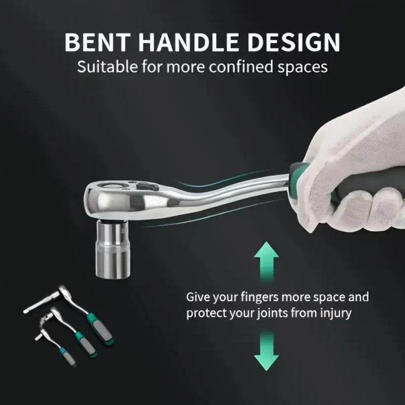 46/53Pcs 1/4 Inch Drive Socket Ratchet Wrench Set, with Bit Socket Set Metric and Extension Bar for Auto Repairing and Household, with Storage Case,Gift for Man,Husband,Springtok Tool Box Hardware