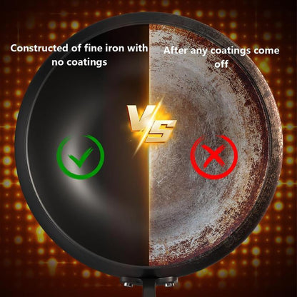 Thick Uncoated Iron Pot, Japanese Iron Pan, Uncoated Cast Iron Pot, Hand-Forged Non-Stick Pan without Coating, High-Purity Frying Pan, Cast Iron Skillet—Universal Kitchen Cookware Suitable for Gas and Induction Stoves.