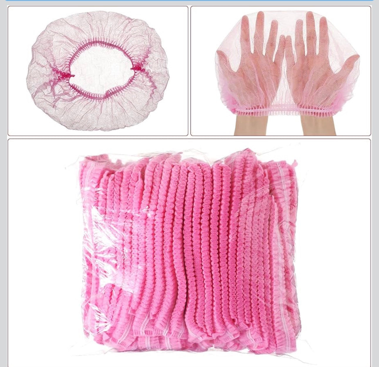*Disposable Non-Woven Hairnets, Bouffant caps - 100pc