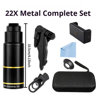 HD 22X Optical Zoom Mobile Phone Lens Universal Clip-On Telescope, Hunting, Camping, Mountaineering, Outdoor Fishing