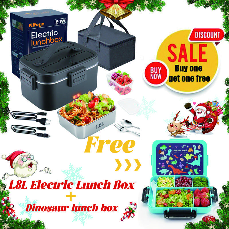 Electric Lunch Box Food Heater 80W，12V/24V/110V Self Heating Lunchboxfor Work/Car/Truck with Insulated Bag，1.5/1.8L,Dealsforyoudays