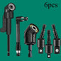 Right-Angle Drill Bit Accessory Set(6Pcs), Including 3X 360° Rotatable 1/4", 3/8" & 1/2" Impact-Grade Socket Adapters, 2X 105° Hex Shank Angle Adapters & 90° Right-Angle Drill Bit, Heavy-Duty Tool Kit