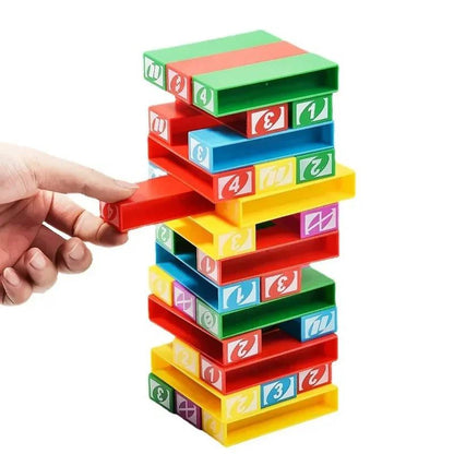 Stacko UNO Card Board Games Family Entertainment Poker Party Early Education Puzzle Stackoed Toy Playing Cards Birthday Gift