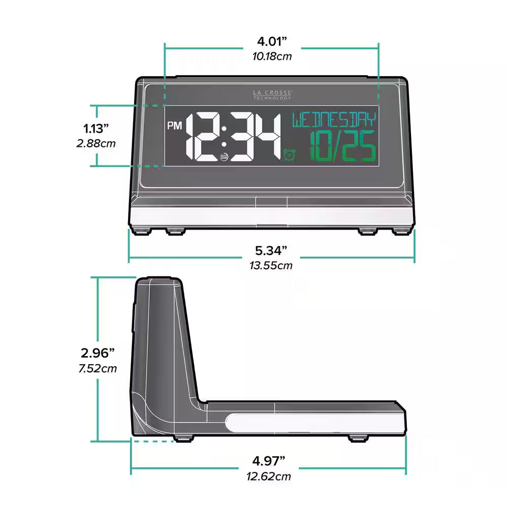 Qi-Certified Wireless Charging Alarm Clock with Glowing Light Base