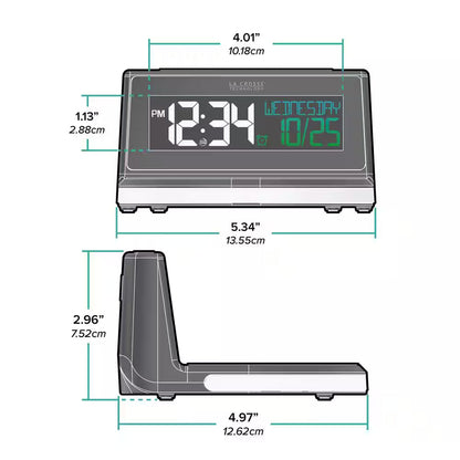 Qi-Certified Wireless Charging Alarm Clock with Glowing Light Base