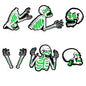 Halloween Skeleton Yard Sign Decorations 6Pcs Glow in the Dark Halloween Skull Fluorescence Lawn Garden Sign with 12 Stakes for Haunted House Garden Y