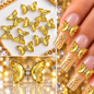 Queen - Nail Charms 10pc - #325 Silver Yellow Butterflies