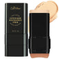 Foundation Stick, Dual-Ended with Brush, 2-In-1 Longwear & Waterproof, Natural Full Makeup Concealer Coverage for Dark Circles & Blemishes with Hydrating Olive & Camellia, 2.09 Oz (04#)