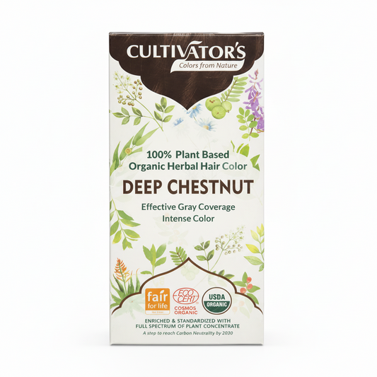 100% Organic Herbal Hair Color - Deep Chestnut