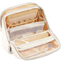 Makeup Bag 24.1Cm X 21.1Cm X 10.9Cm Quilted Design Clear Window Travel Friendly Organized Storage for Cosmetics