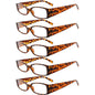 5 Pack Rectangle Stylish Reading Glasses R040-A