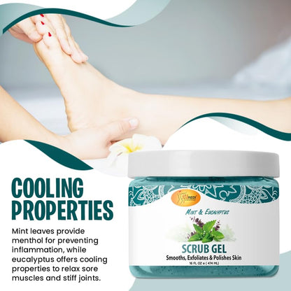 Pedi Scrub Gel 16oz - Mint & Eucalyptus