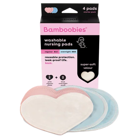 Bamboobies Super Soft Washable Nursing Pads 4 Reusable Pads.