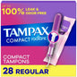 Tampax Compact Radiant Regular Absorbency Unscented Tampons - 28ct