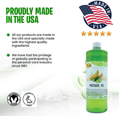 Massage Oil 32oz - Cucumber Melon  | Mani Pedi Body