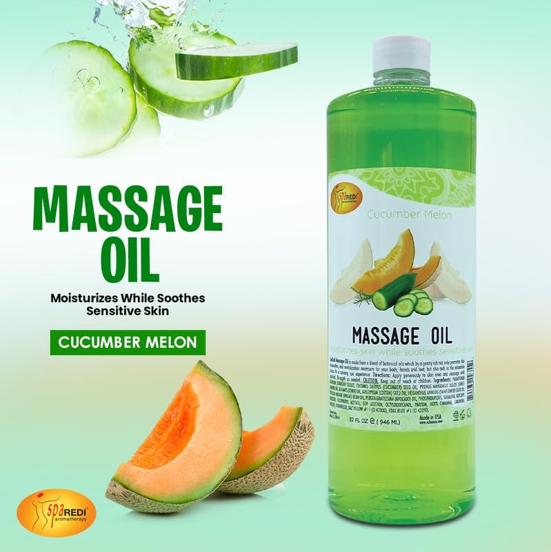 Massage Oil 32oz - Cucumber Melon | Mani Pedi Body