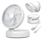 Quiet Table Fan 90° Foldable Desk Fan with 4 Wind Speeds Type-C Rechargeable Wall-Mounted Fan Portable Desktop Fan for Home Bedroom Kitchen Office Out
