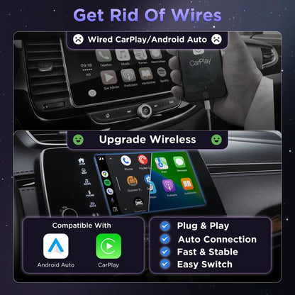 MSXTTLY 2026 Wireless Carplay Adapter for Iphone & Android | Car Electronics, Car Interior Accessories & Electronic Charger Dongle for 2017+ Car Models with OEM Wired Carplay & Android Auto