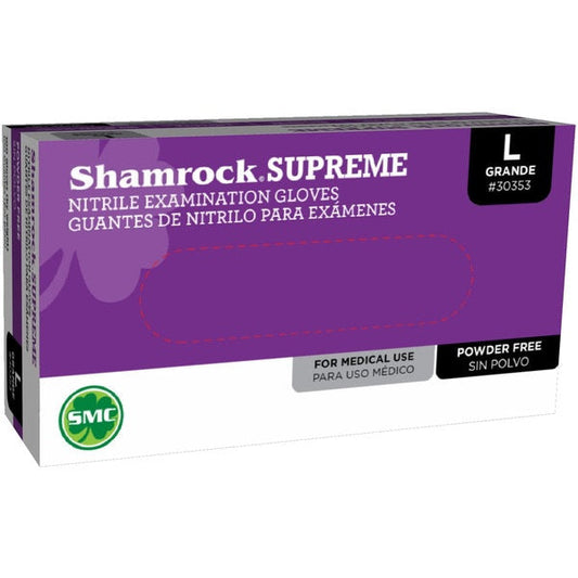 Blue Nitrile Examination Gloves, Shamrock Powder Free, Medium