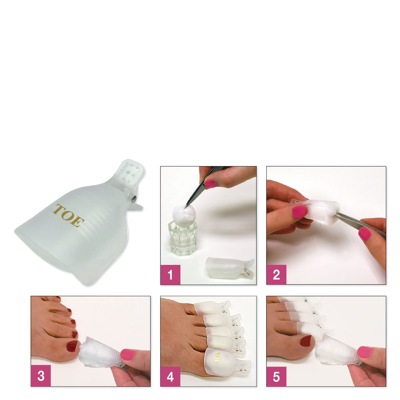 Soak Off Clips for Toes -  10pc/pack