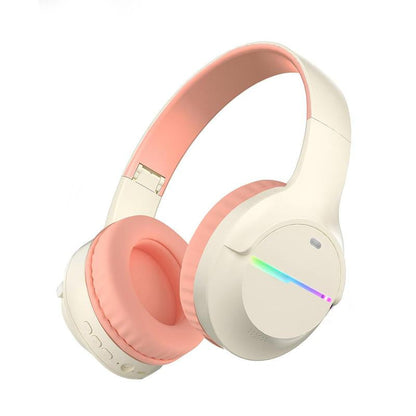 Kids Bluetooth Headphones, Colorful LED Lights Wireless Kids Headphones, Built-In Mic, Over-Ear Bluetooth 5.3 Headphones Built-In Mic for School Travel Ipad Tablet Airplane,Christmas Gift