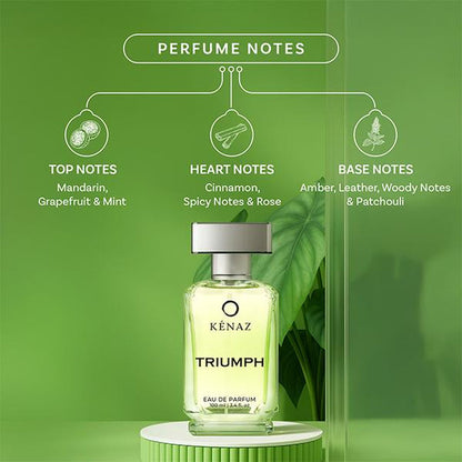 KENAZ AROMATIC ARTISTRY TRIUMPH | Men'S Fragrance | Perfume for Men | Cedar Top Note | 100 Ml Pack | 3.4 Fl. Oz. | Woody and Spicy Fragrance | Gift for Men | Eau De Parfum EDP