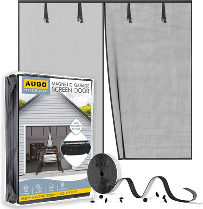 AUGO Heavy Duty Magnetic Screen Door - Self-Sealing Mesh for Ultimate Bug Protection - Ideal for Kids and Pets - 38" x 83" with Innovative Stay Open Feature